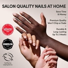 Glamnetic Glam Goals gold reverse French tip detail for luxe finish