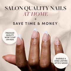 Glamnetic GlamZilla Always & Forever closeup pearls highlighting luxe nail detail for events