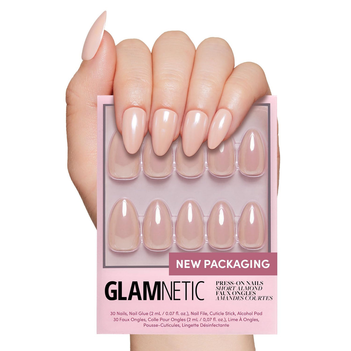 Glamnetic Los Angeles nails glazed finish showcase for long-lasting salon-like shine.