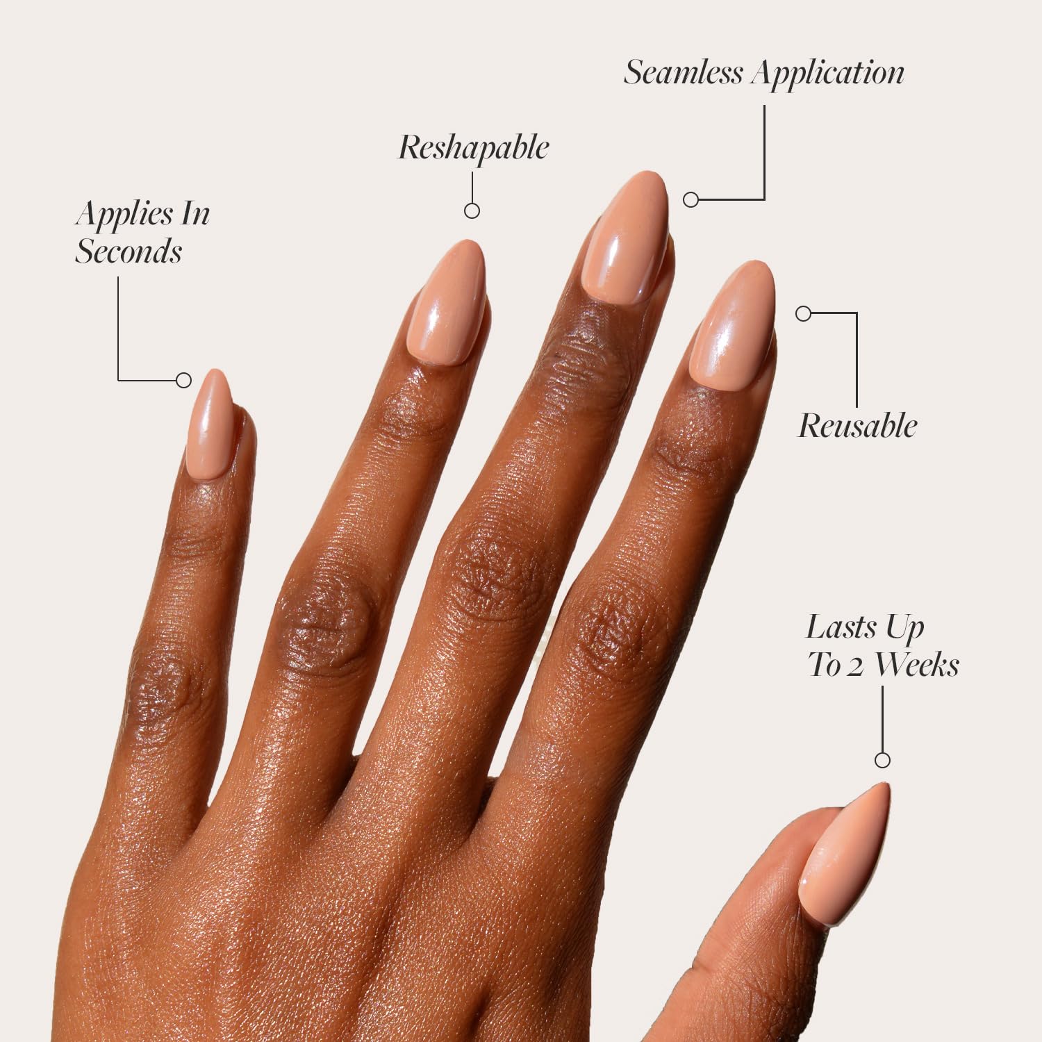 Glamnetic Los Angeles nude pink nails provide effortless day-to-night transitions.