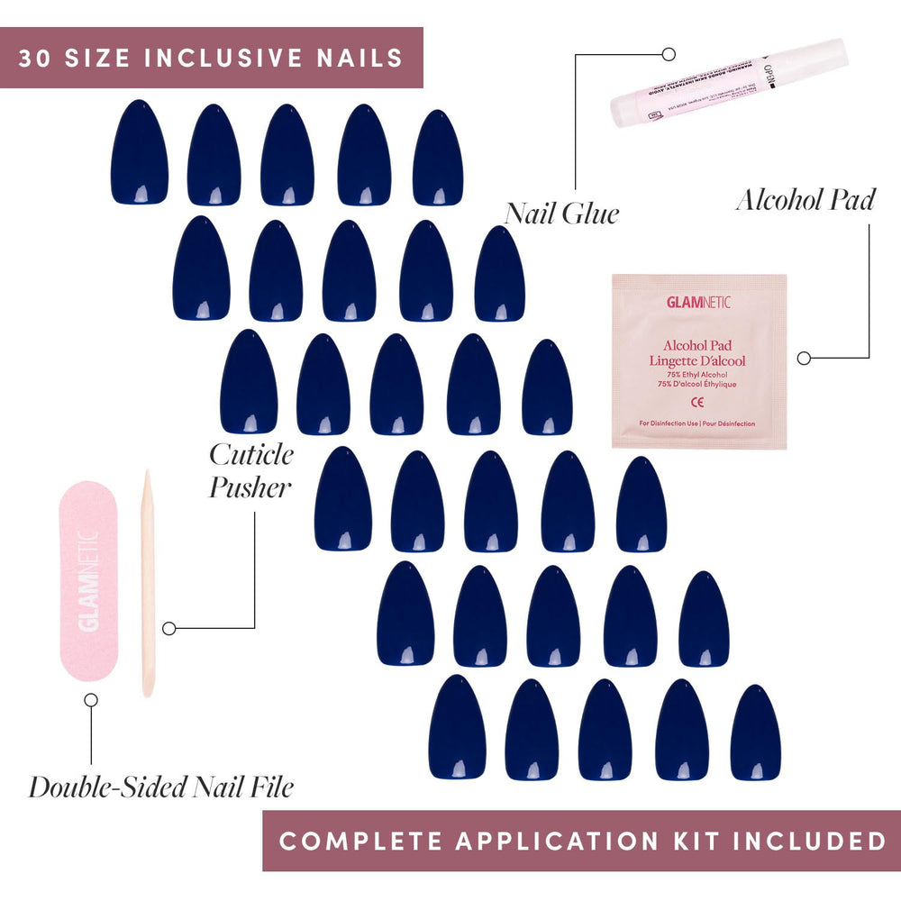 Glamnetic nail glue and tools included for quick, secure application