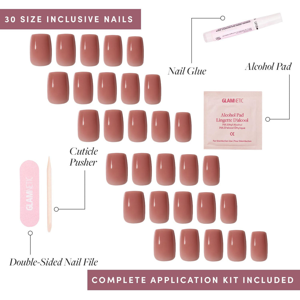 Glamnetic Nail Kit Storage Box – organized kit for easy 30-nail set transport and reuse.