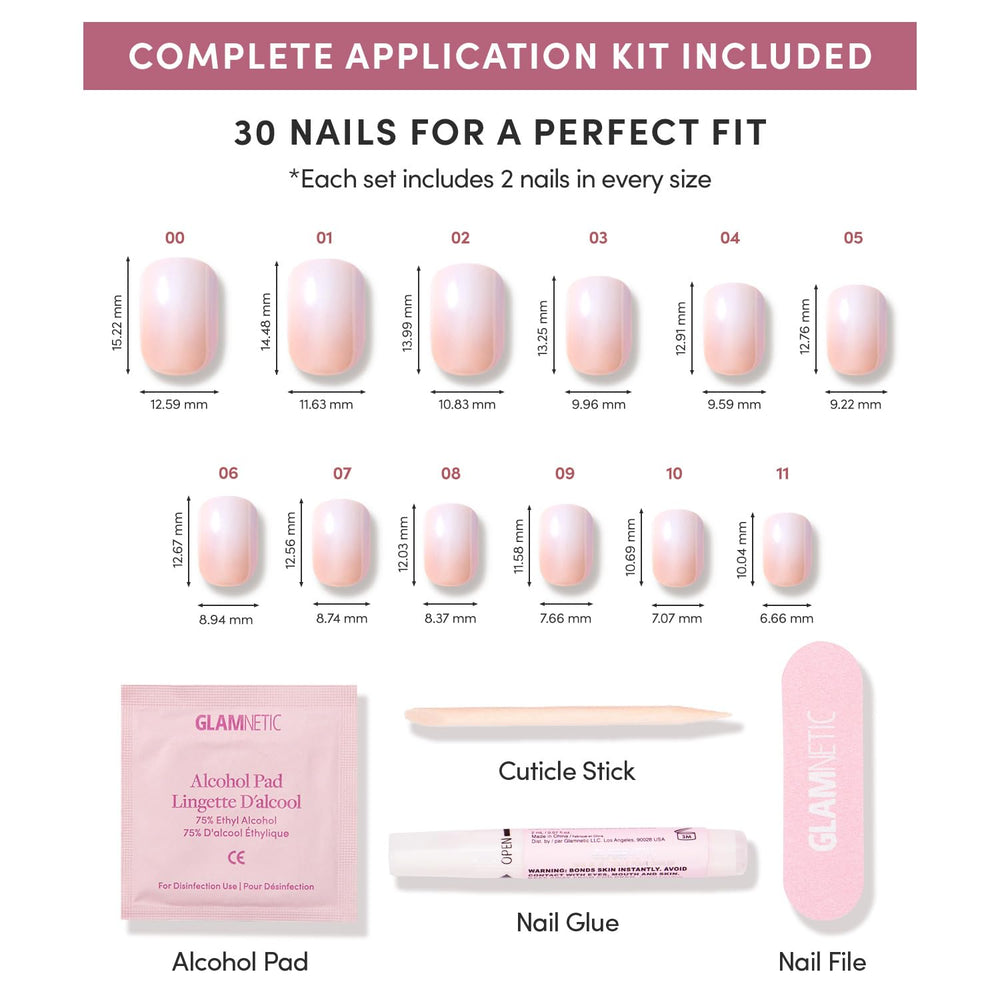 Glamnetic press on nails 30-piece set in multiple sizes