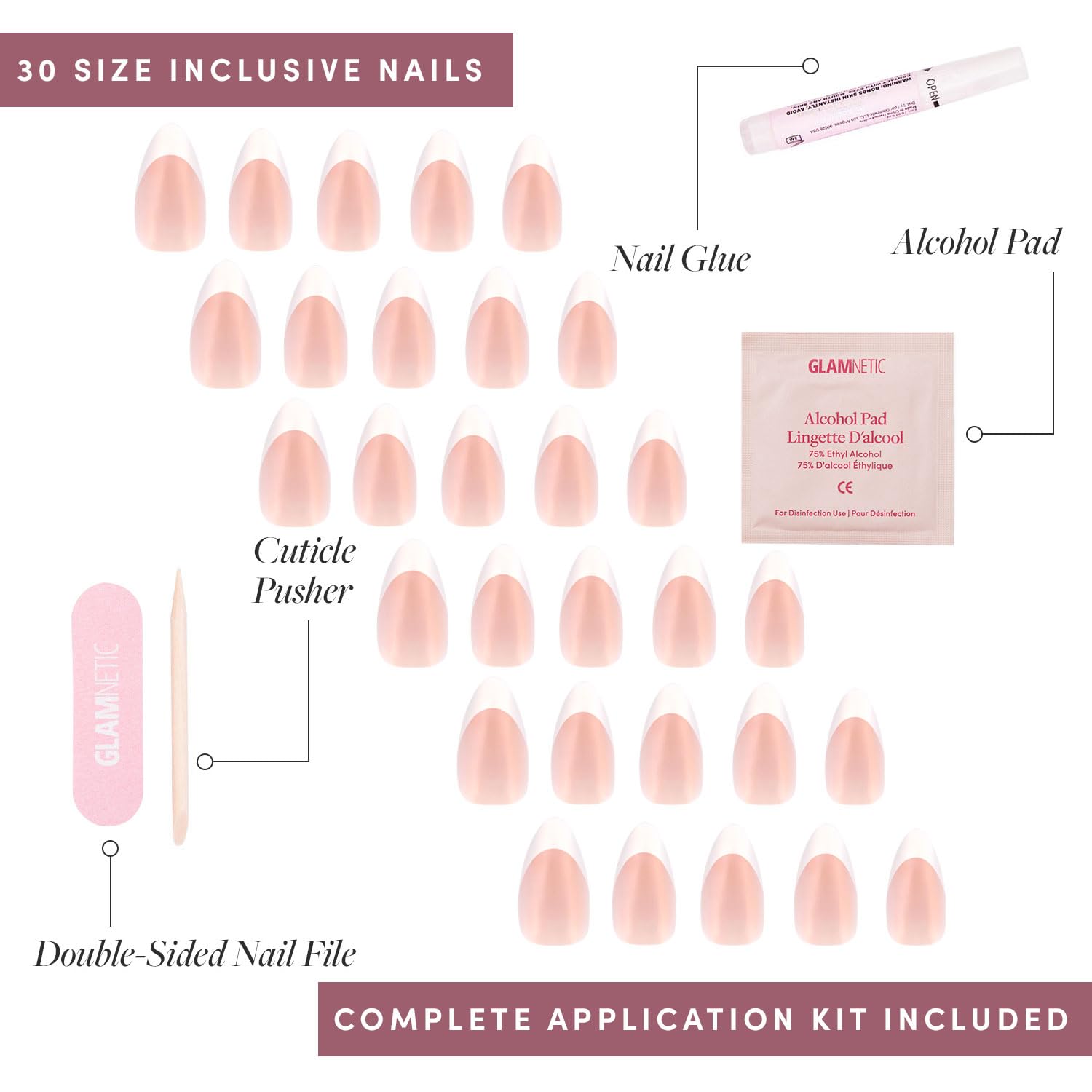 Glamnetic easy 5-minute application for quick at-home manicure.