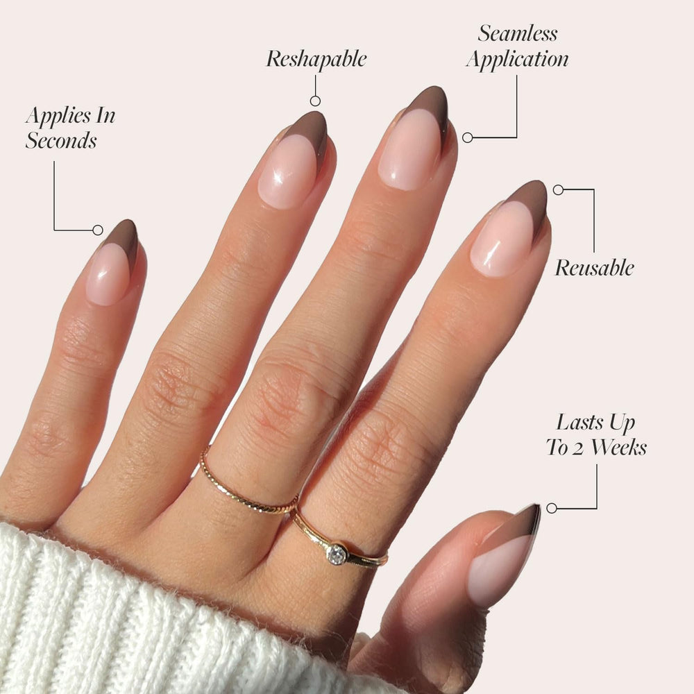 Glamnetic press-on nails with UV coating protection to resist daily wear.