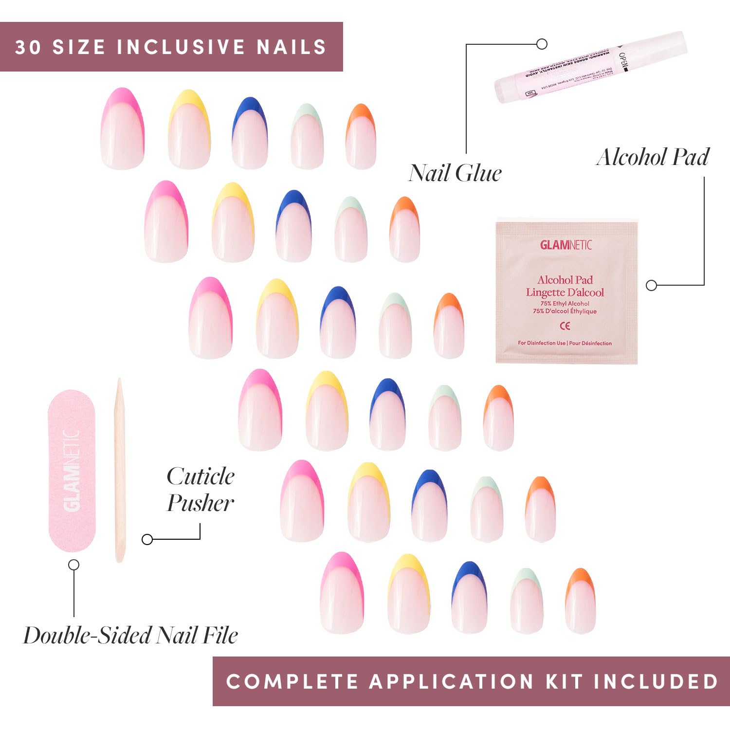 Glamnetic Sprinkles nail kit with 12 sizes and extras for a custom fit.