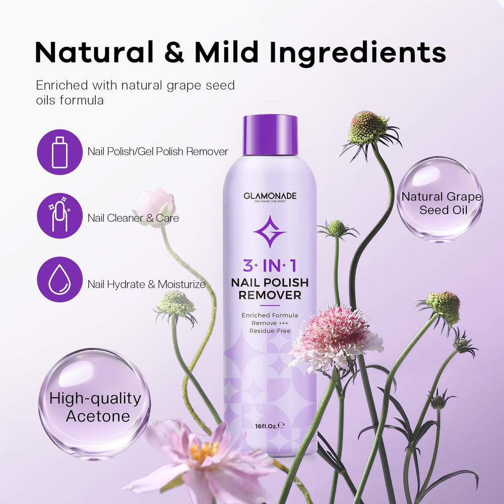 Glamonade remover cap showing spill-free design for mess-free use