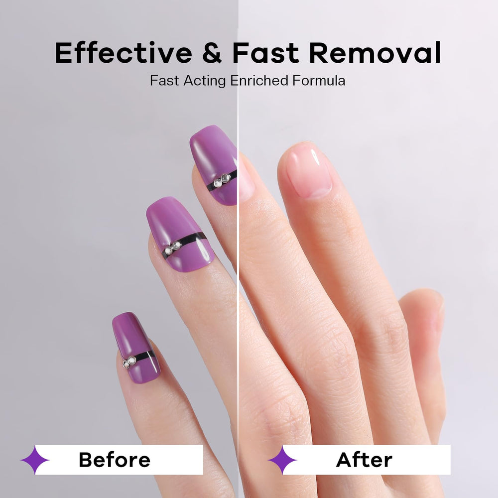 Glamonade remover nails-after image shows clean, shiny, nourished nails