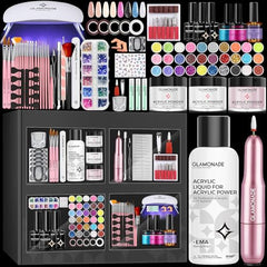 Glamonade acrylic nail kit high-speed drill for precise shaping.