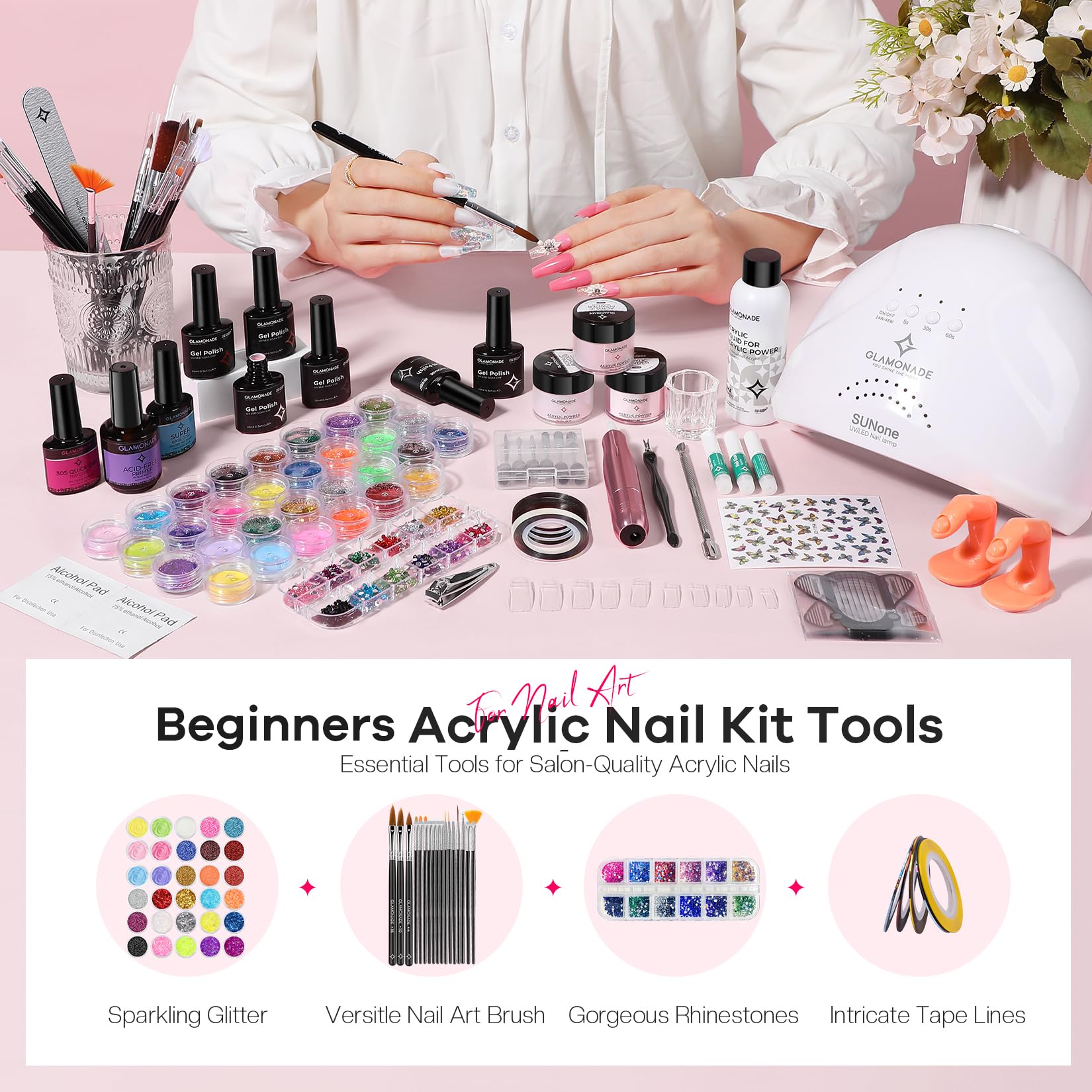 Glamonade beginner-friendly kit—easy setup with guided steps for home nail art.