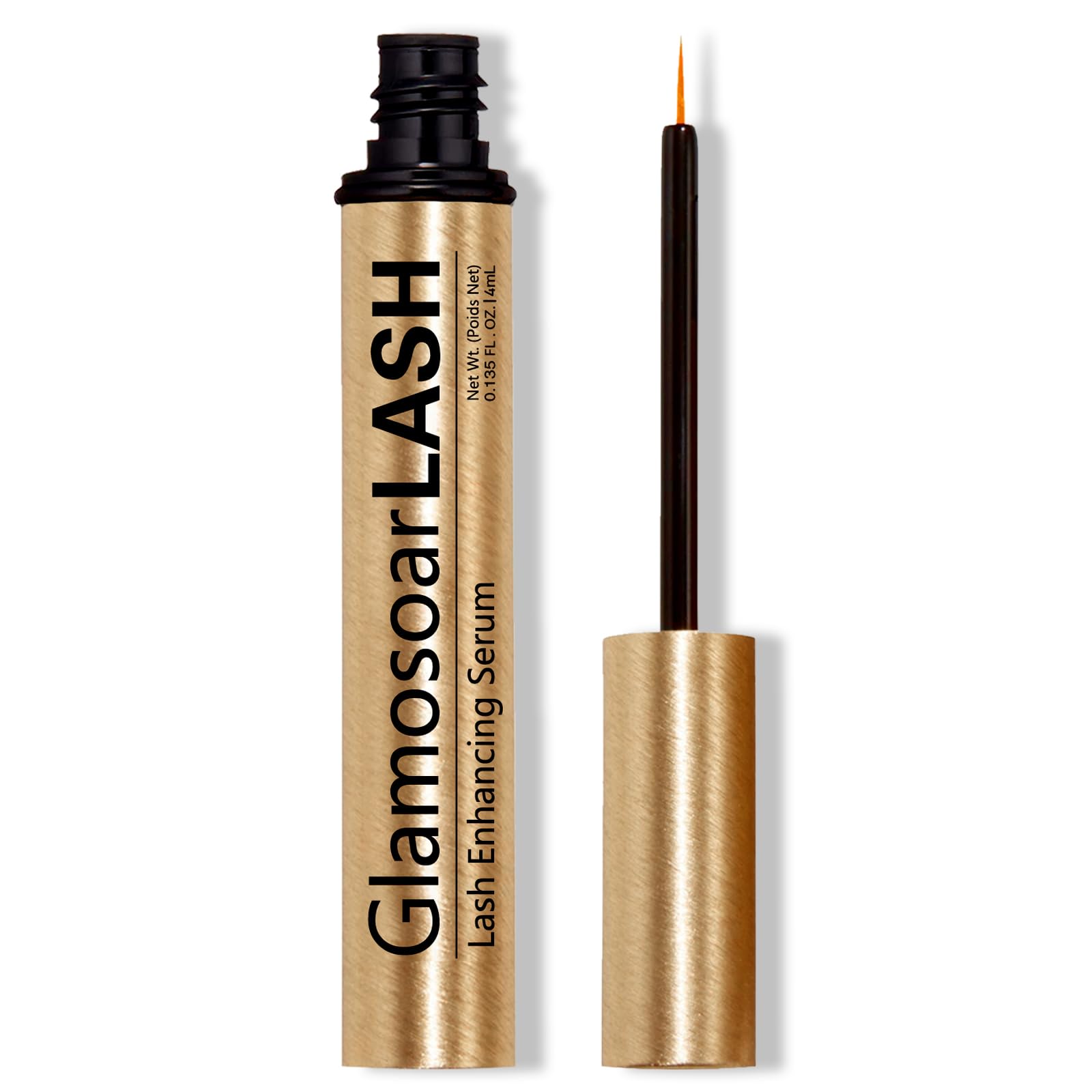 Glamosoar lash serum 4ml mega size on shelf indicating long-lasting treatment.