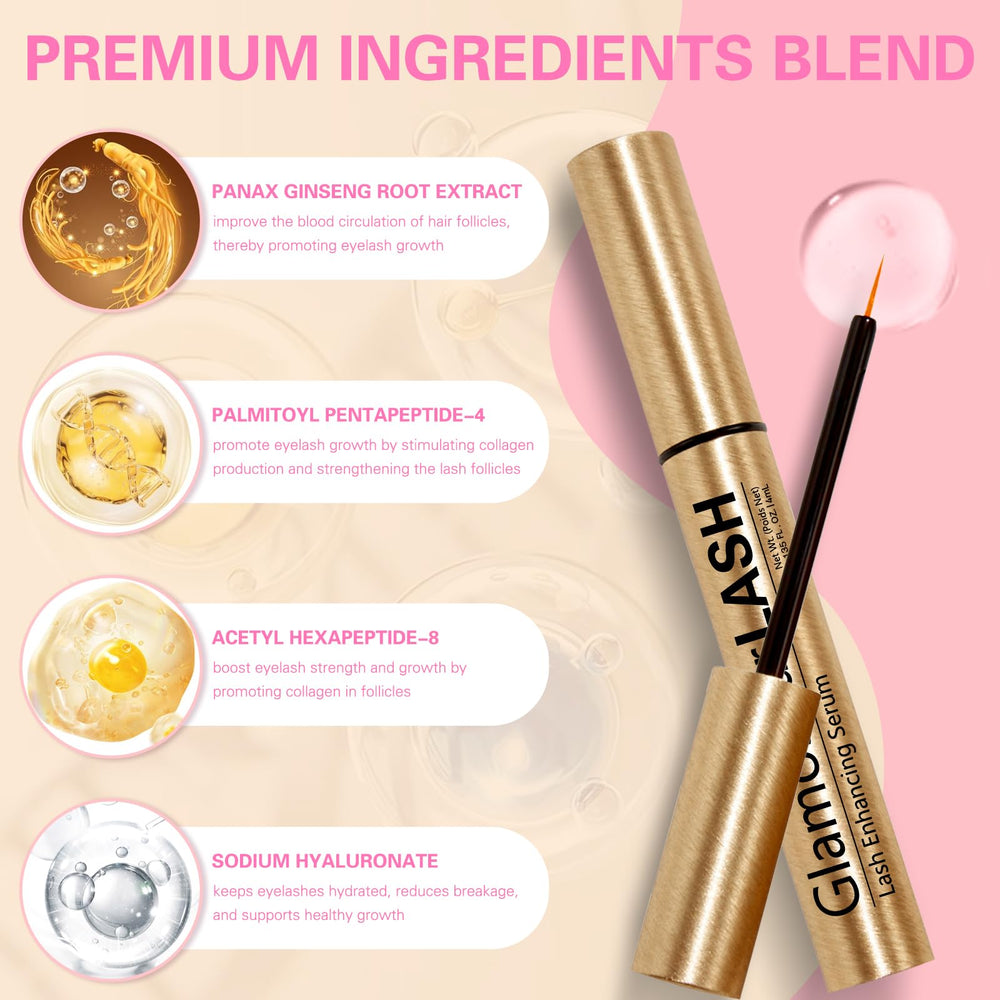 Glamosoar lash serum application wand enabling smooth, precise nightly use.