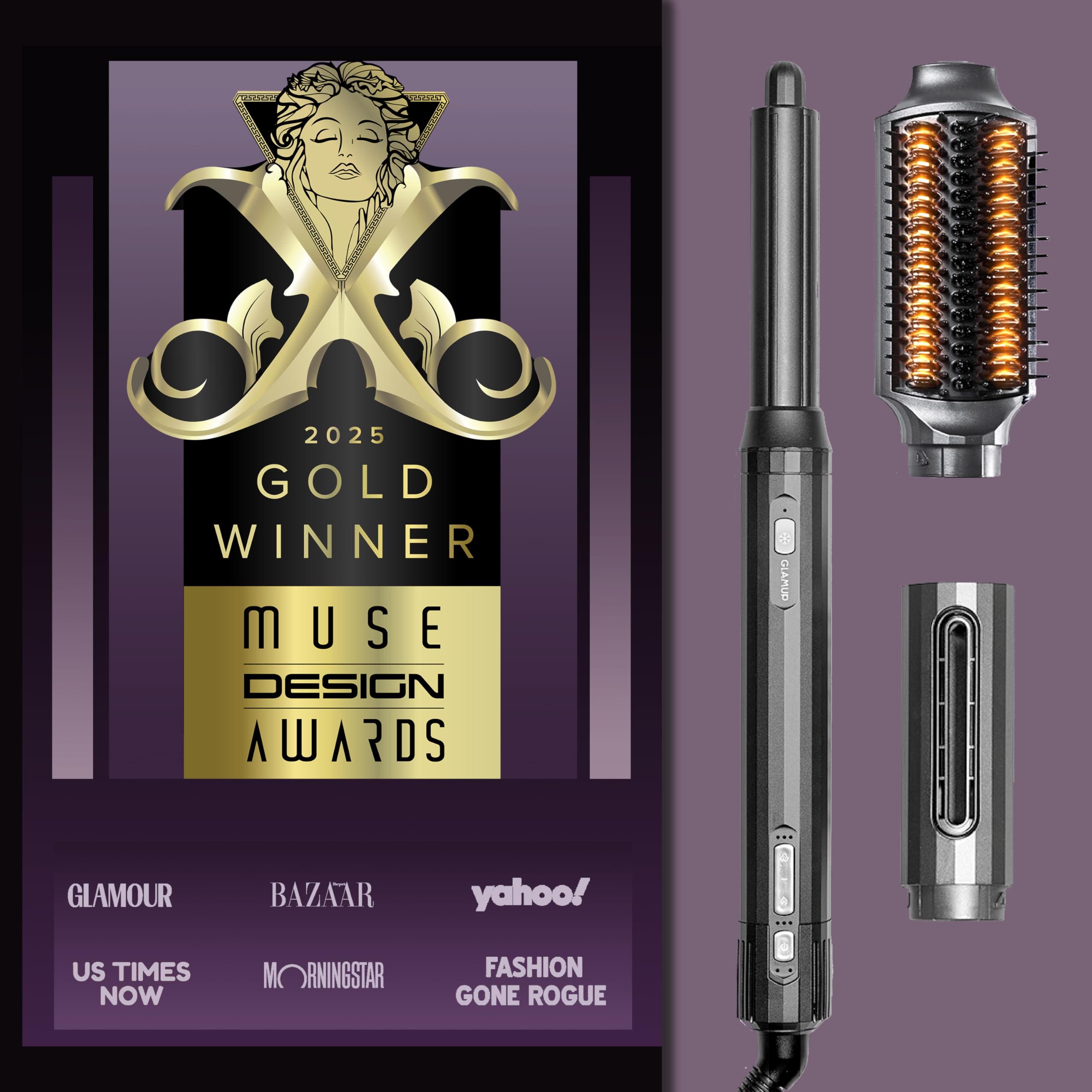 GlamUp FusionPro volumizer lifts roots for a salon-like blowout.