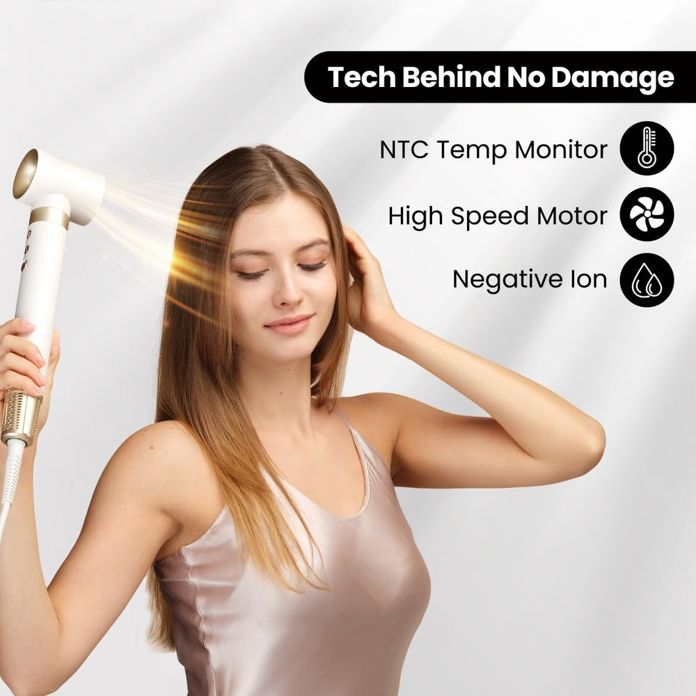 GlamUp built-in NTC sensor monitors heat to prevent overheating during styling