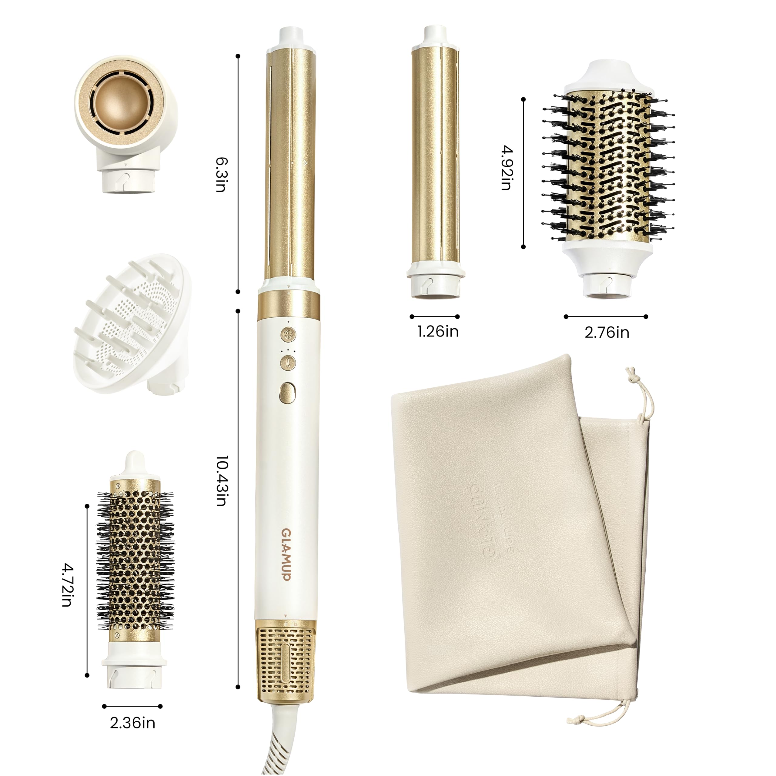 GlamUp travel bag and premium packaging included with gift-ready set
