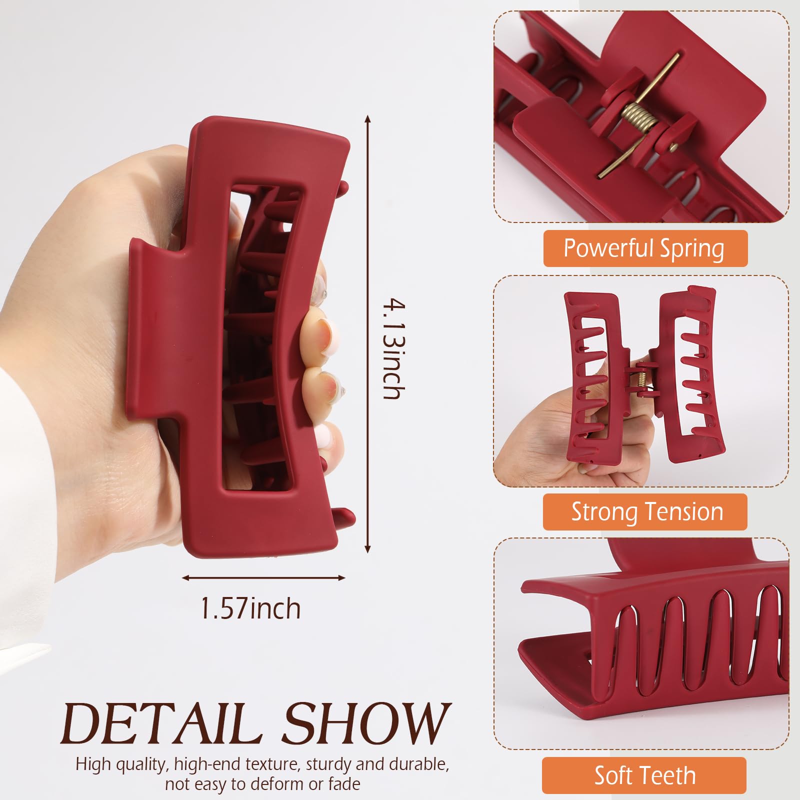 Glaudmeiss 4-inch extra-large clip holds thick hair securely during daily activities.