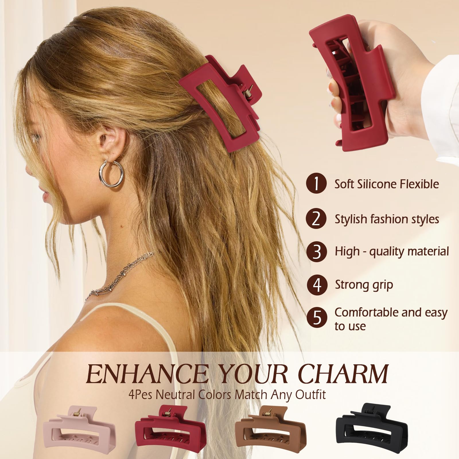 Glaudmeiss fashion-design clip adds elegance while keeping hair in place.