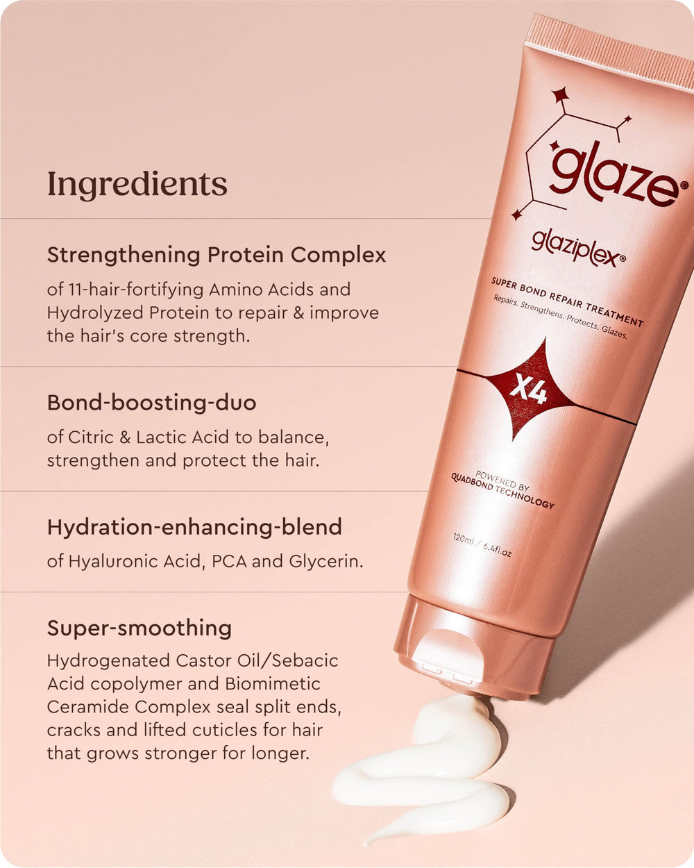Glaze Glaziplex packaging front displays professional-grade bond repair claims.