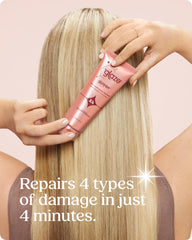 Glaze Glaziplex shine close-up shows salon-worthy gloss after treatment.