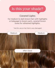 Color swatch demonstrating rich caramel tones of Caramel Lights