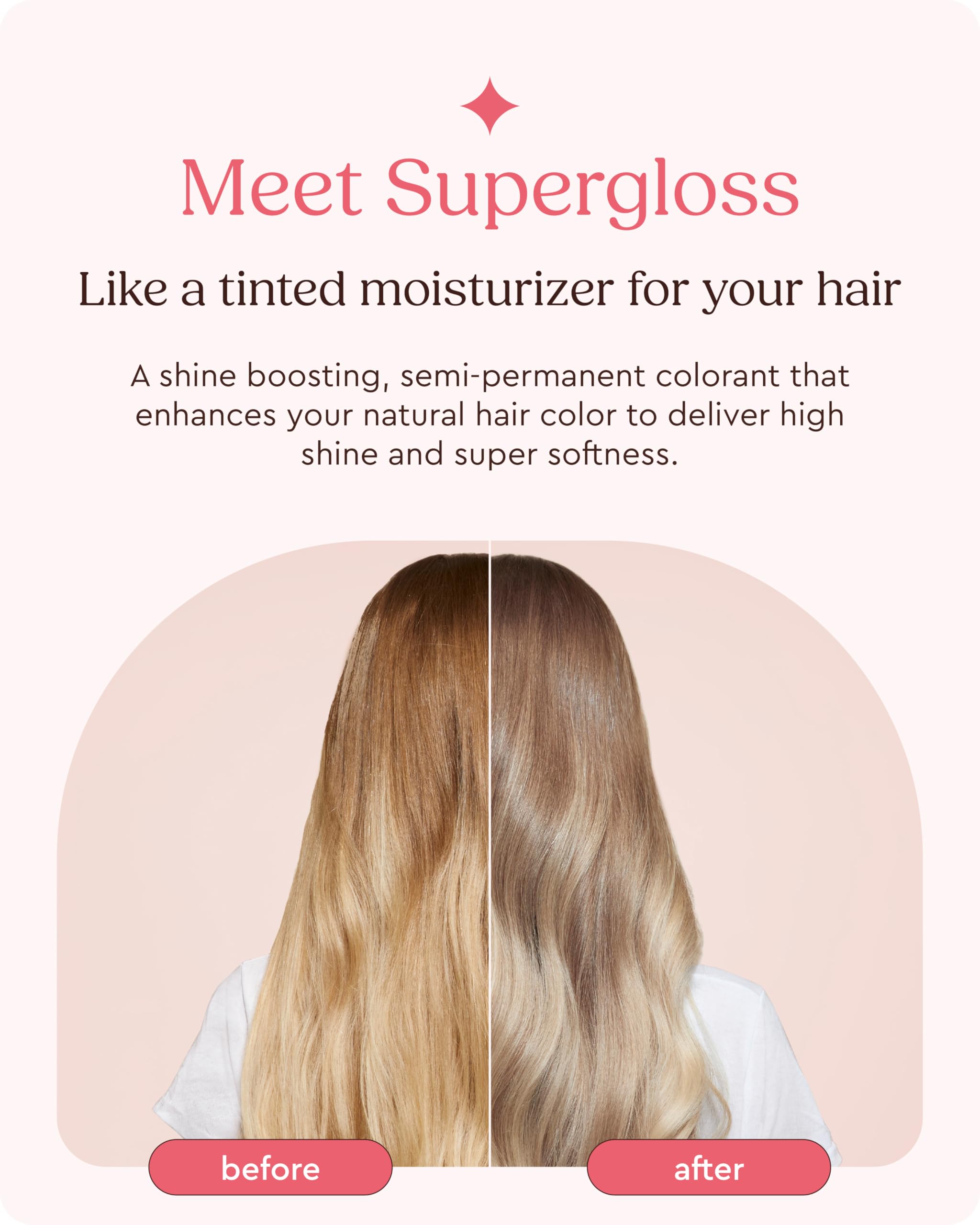 Glaze Supergloss Cool Blue Toner swatch showing toning to reduce brassiness.