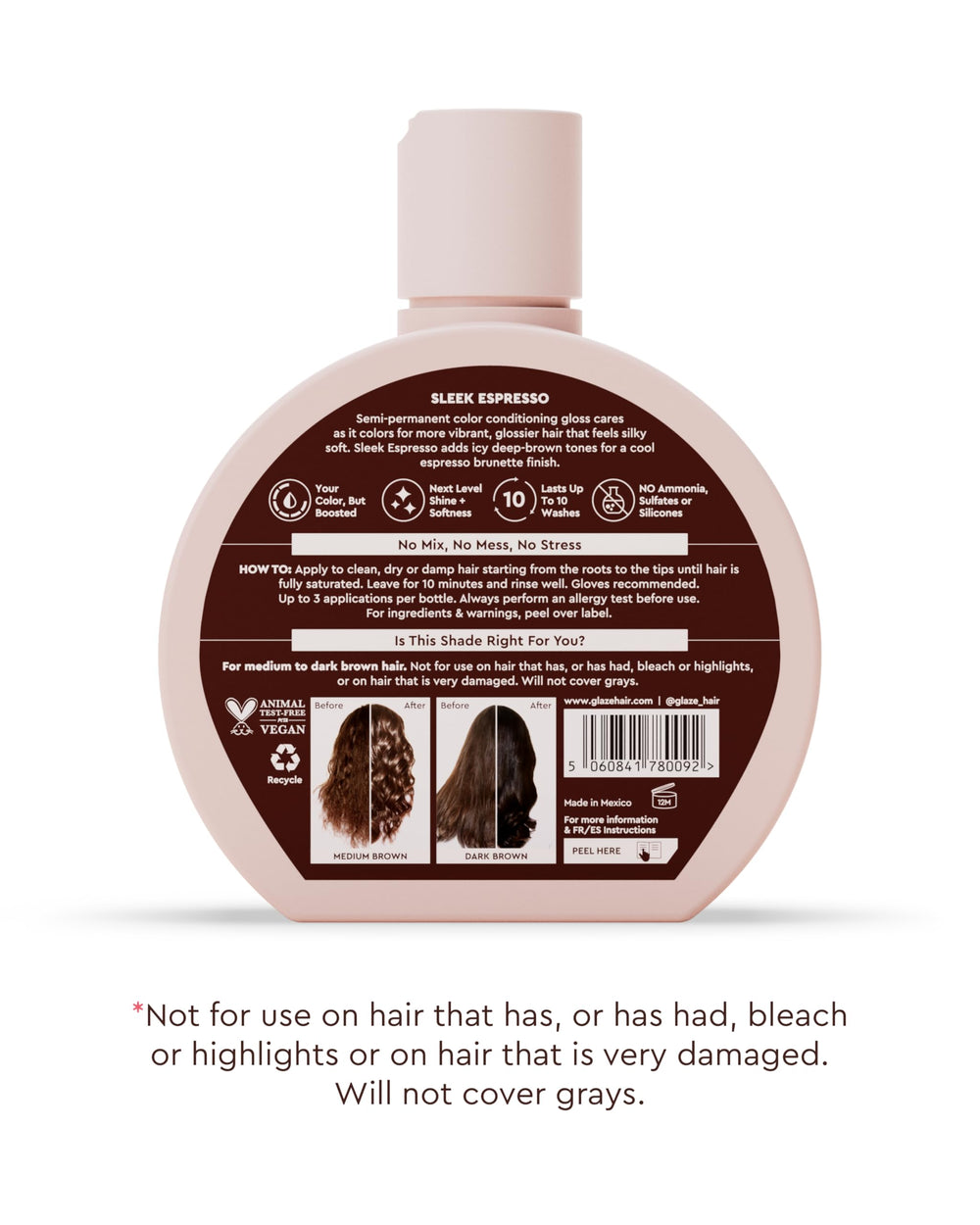 Glaze Supergloss pump-dispense action demonstrates precise color deposit on strands.