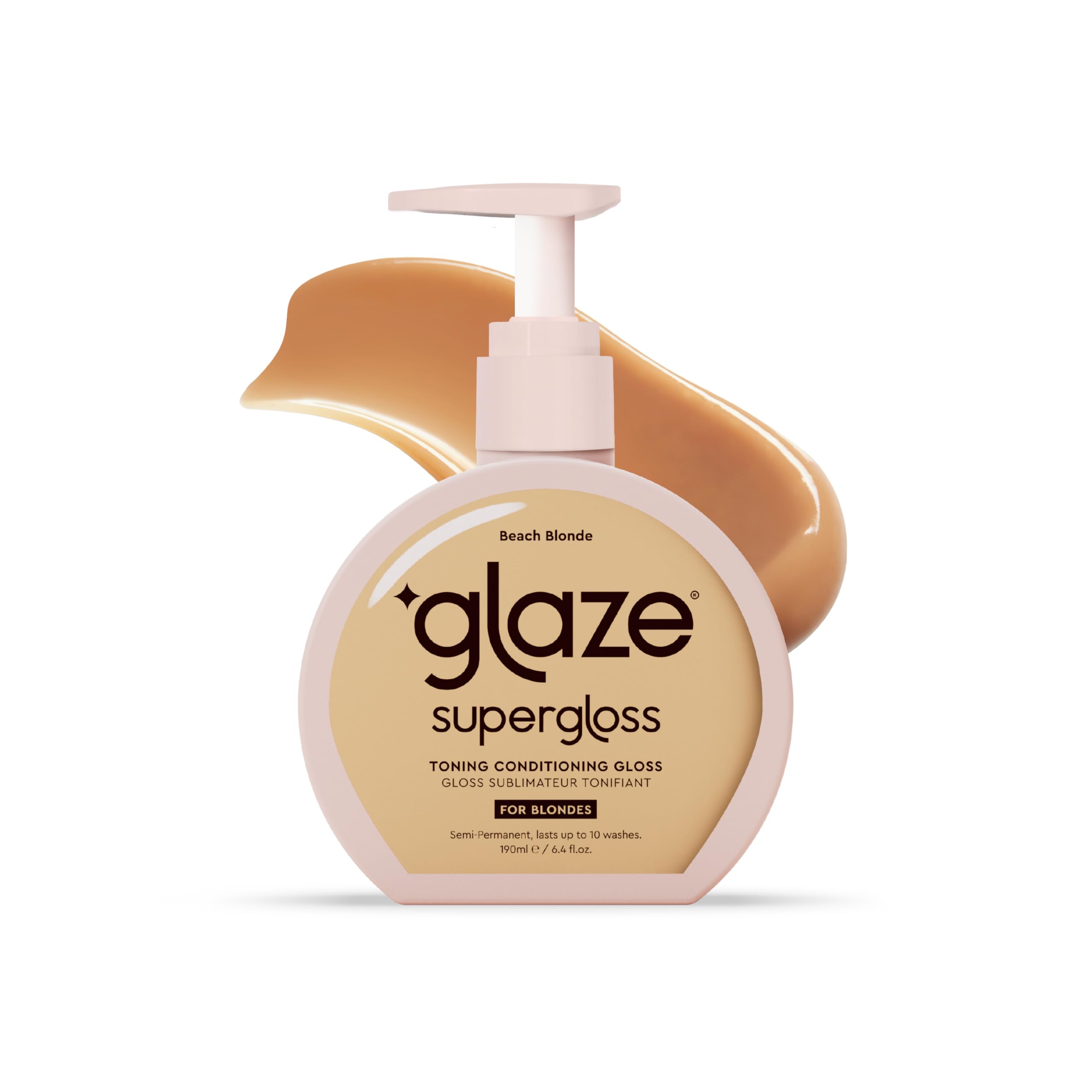Glaze Supergloss Warm Blonde bottle shows hydrating gloss for vibrant color.