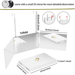 GLDDAO LED 3-Way Mirror bright LED lighting for precise makeup