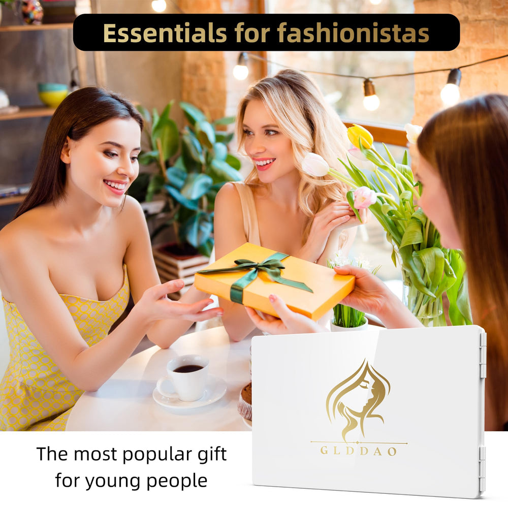 GLDDAO LED 3-Way Mirror foldable tri-fold design for travel