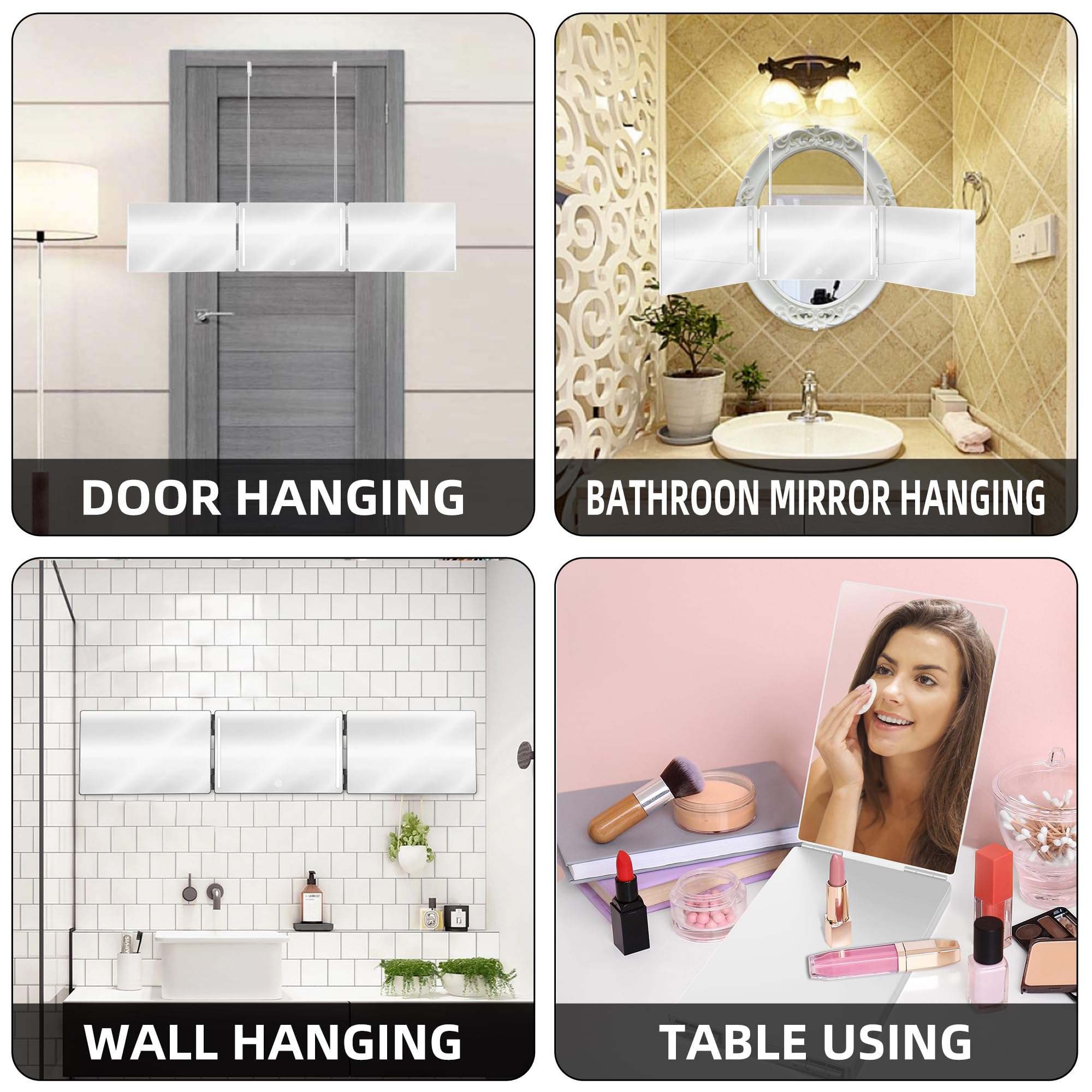 GLDDAO LED 3-Way Mirror intelligent touch dimming for adaptable lighting