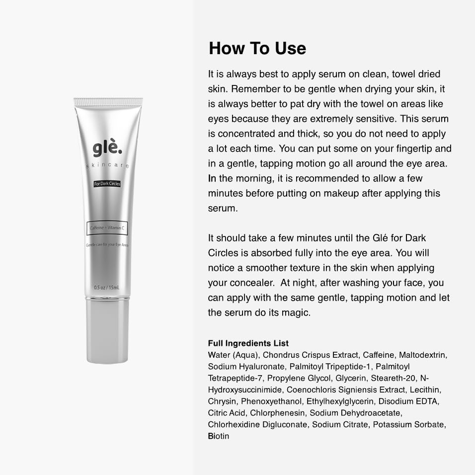 Gle eye serum with hyaluronic acid for lasting hydration.