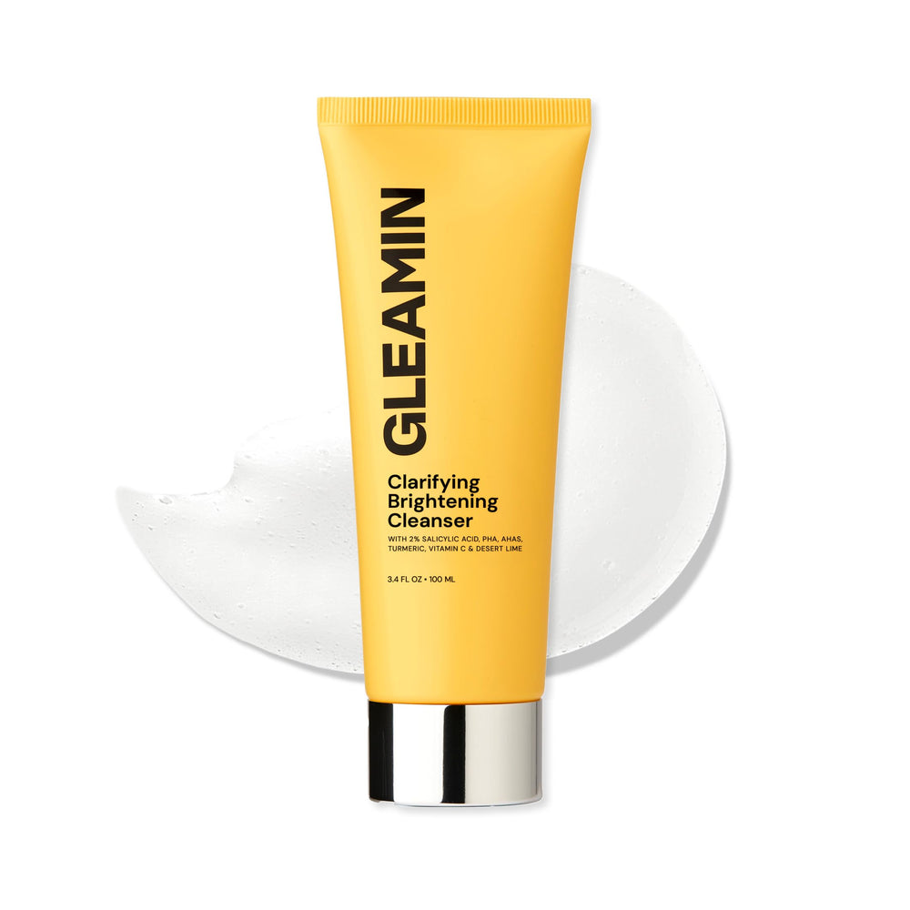 Gleamin Vitamin C Face Wash bottle pour demonstrates a gentle daily cleanse