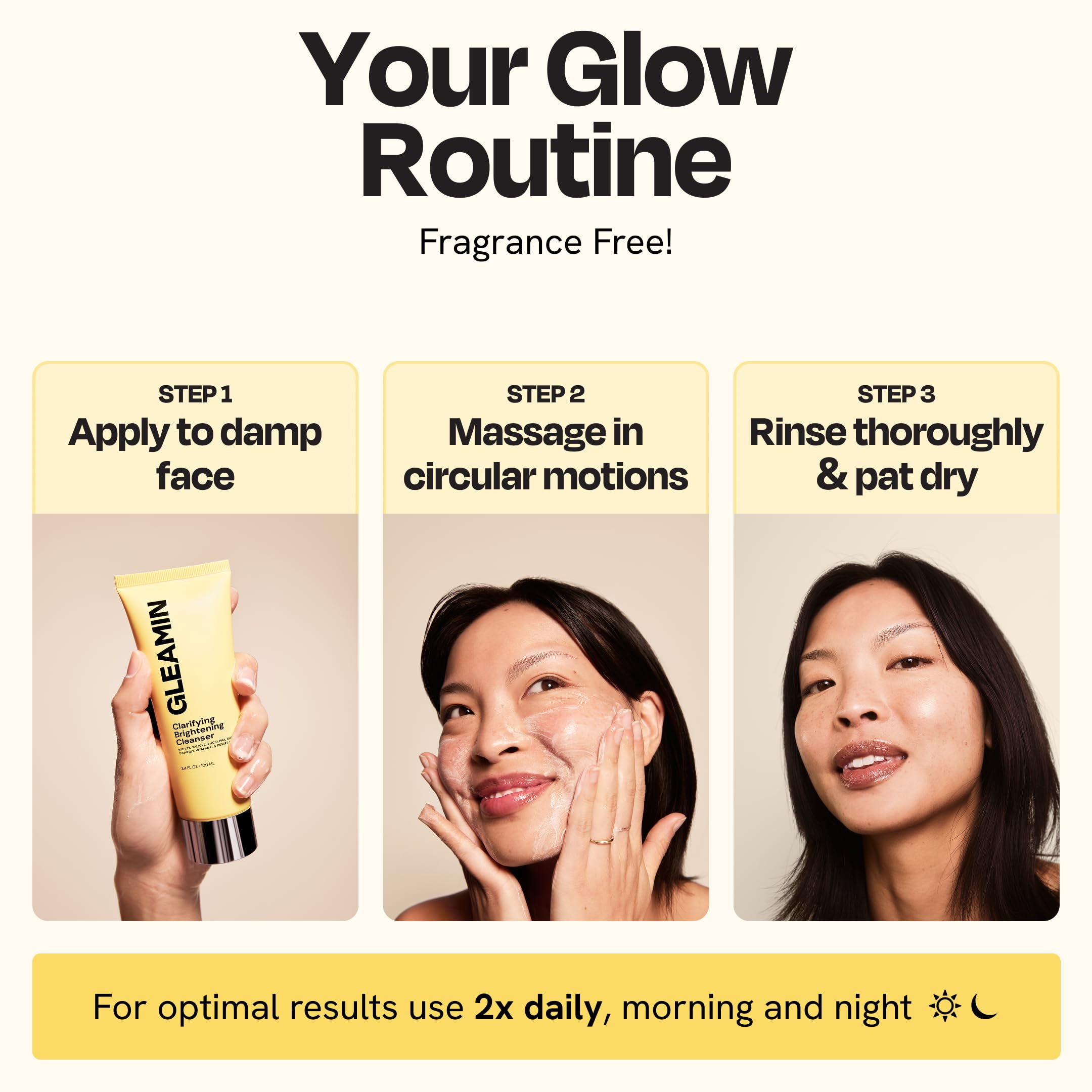 Gleamin Vitamin C Face Wash makeup-removal demonstrates light makeup removal capability