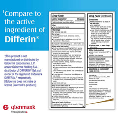 Glenmark Adapalene Gel 0.1% tube being squeezed for easy application.