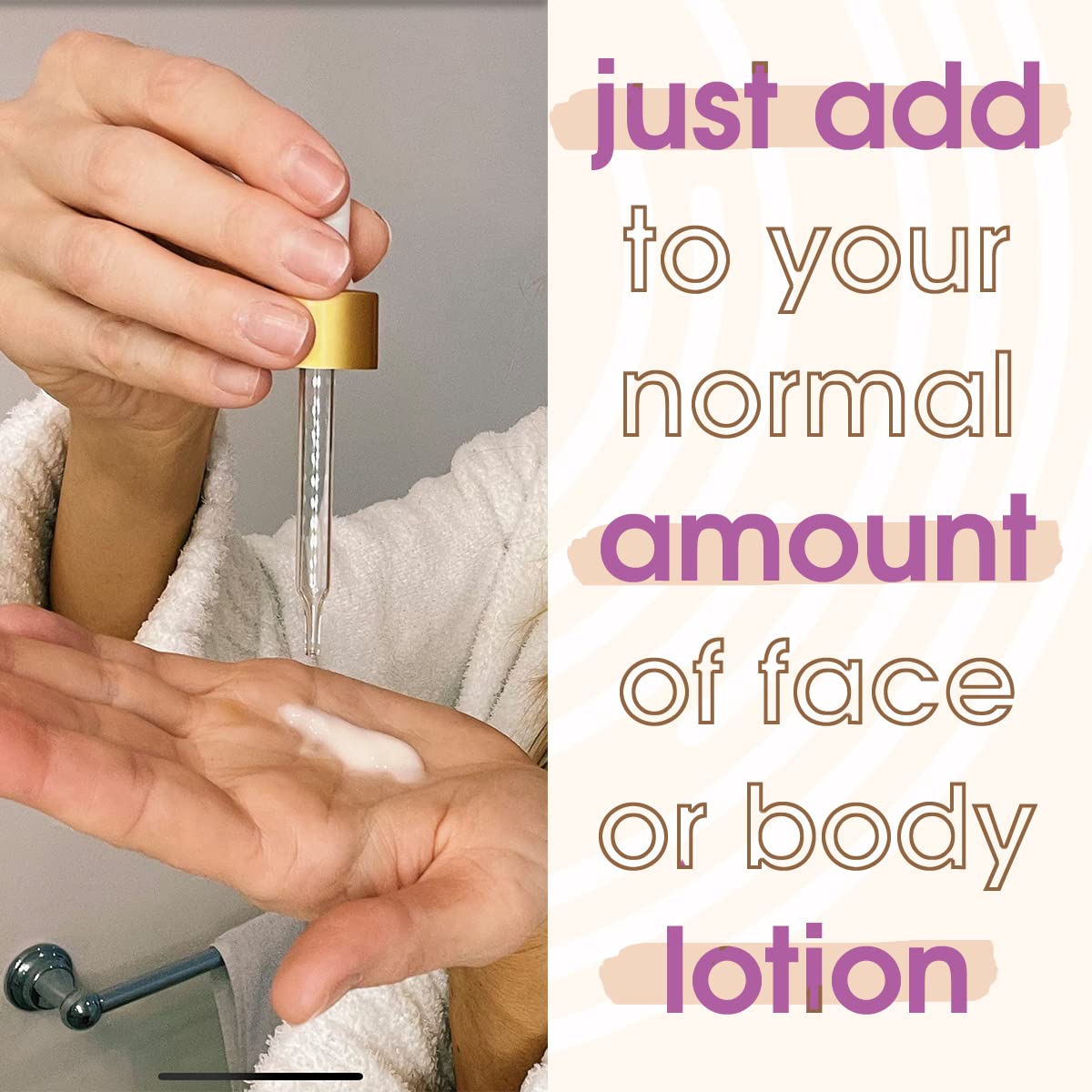 GLEOW self-tanner drops face and body usage illustrates even, streak-free results.