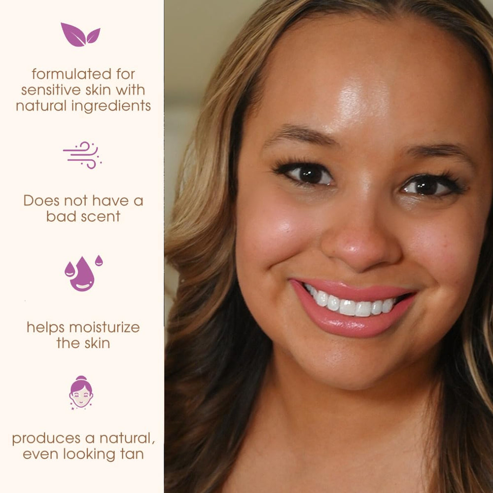 GLEOW tan-application swirl in lotion demonstrates easy layering for a gradual glow.