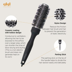 GLGL ceramic barrel evenly heats to speed styling without excessive heat.