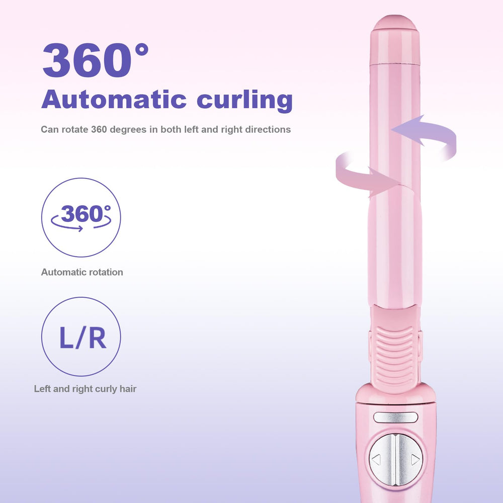 GLIGAM iron dual-direction operation showcases easy, one-touch curl control.