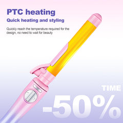 GLIGAM rotating curling iron rapid-heat PTC for quick styling.