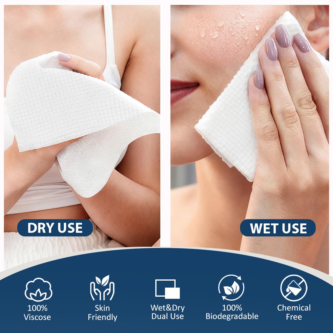 GLIMGLINT Face Towels ultra-soft-fiber provide a gentle daily cleanse for makeup removal.