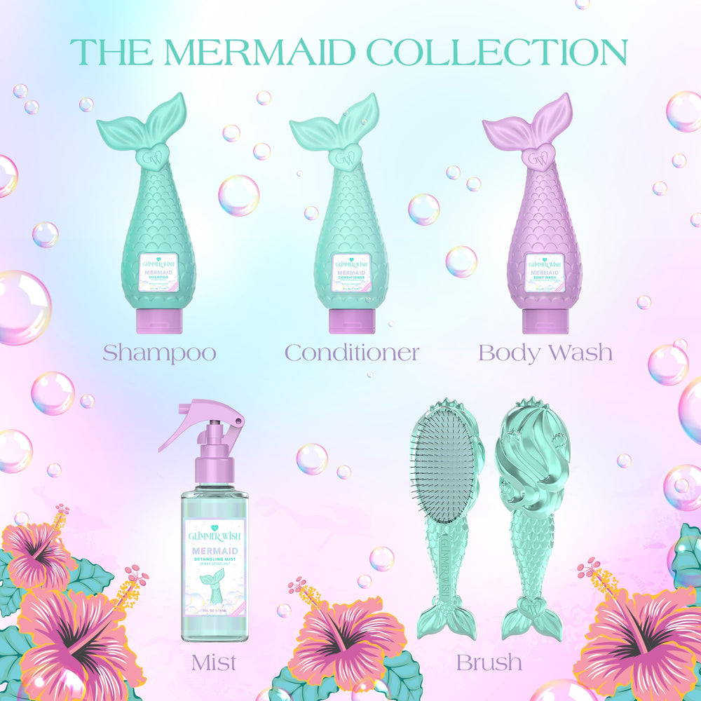 Mom-approved bath time scene with Glimmer Wish Mermaid wash for kids