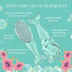 Glimmer Wish Mermaid brush designed for wet and dry hair care.