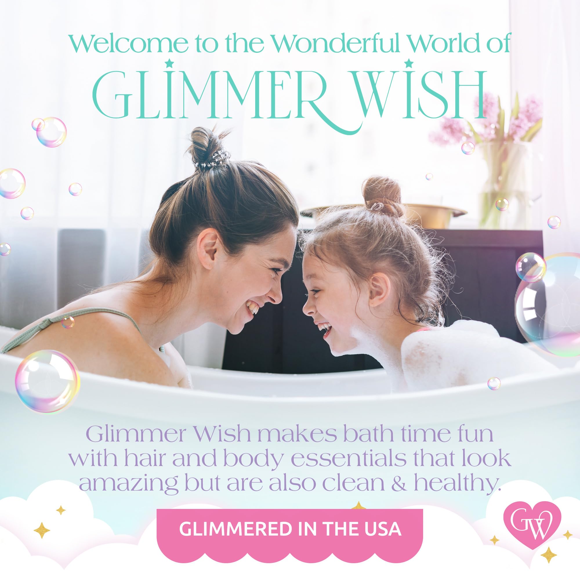 Glimmer Wish cruelty-free and dermatologist-tested kids brush.