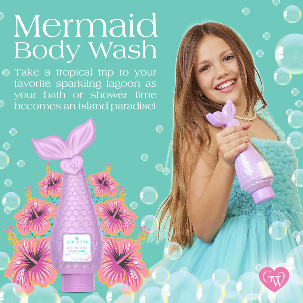 Glimmer Wish Mermaid Kids Body Wash scent close-up with tropical beach aroma