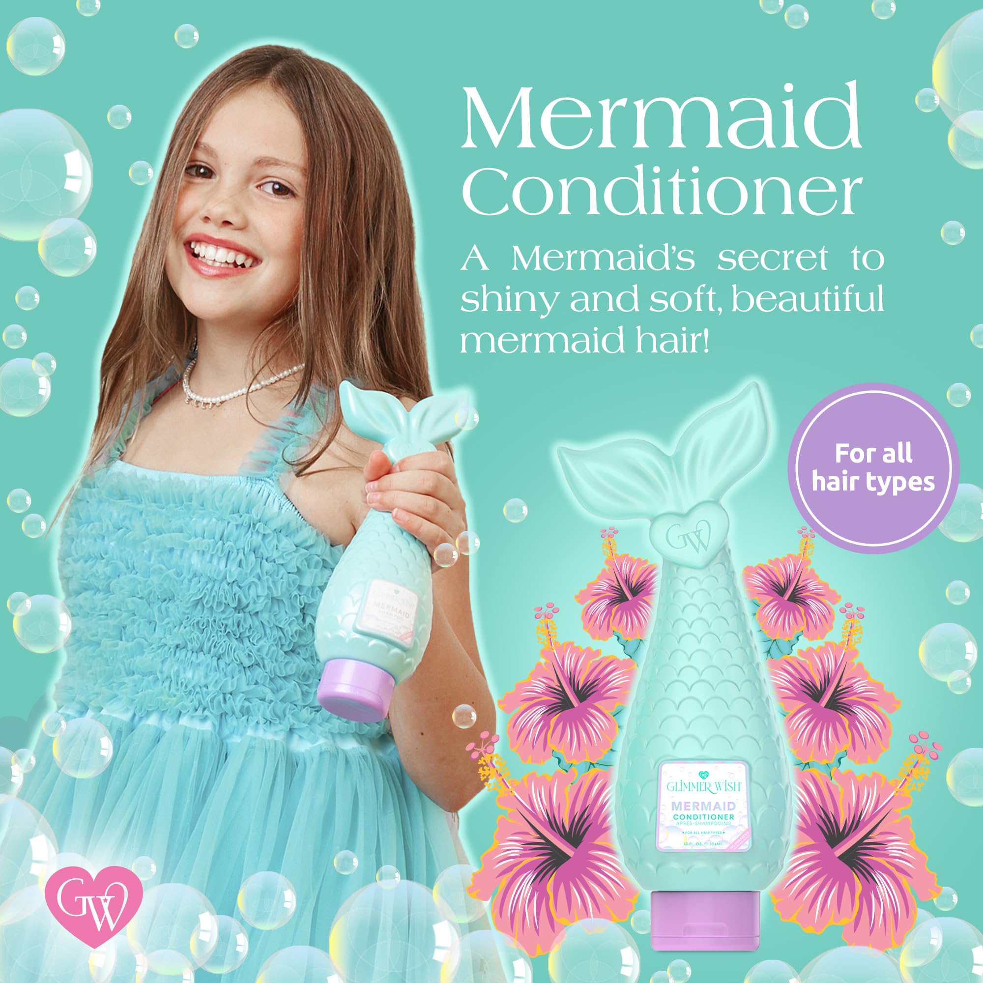 Glimmer Wish Mermaid conditioner pour demonstrates steady, mess-free application.