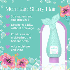 Glimmer Wish Mermaid Kids Conditioner seafoam color evokes tropical vibe and shine.