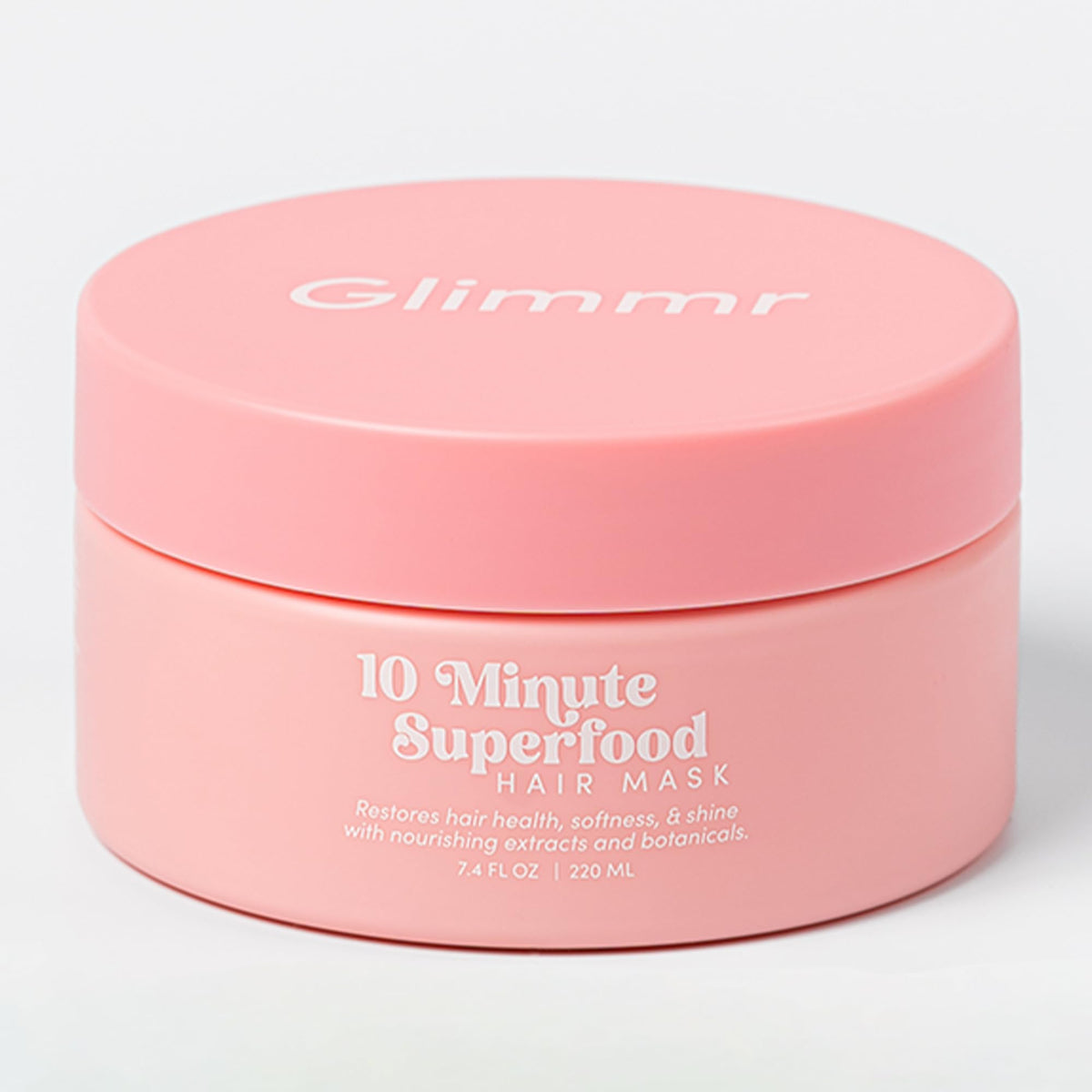 Glimmr hair mask deep-conditioning bottle shows quick repair for damaged hair