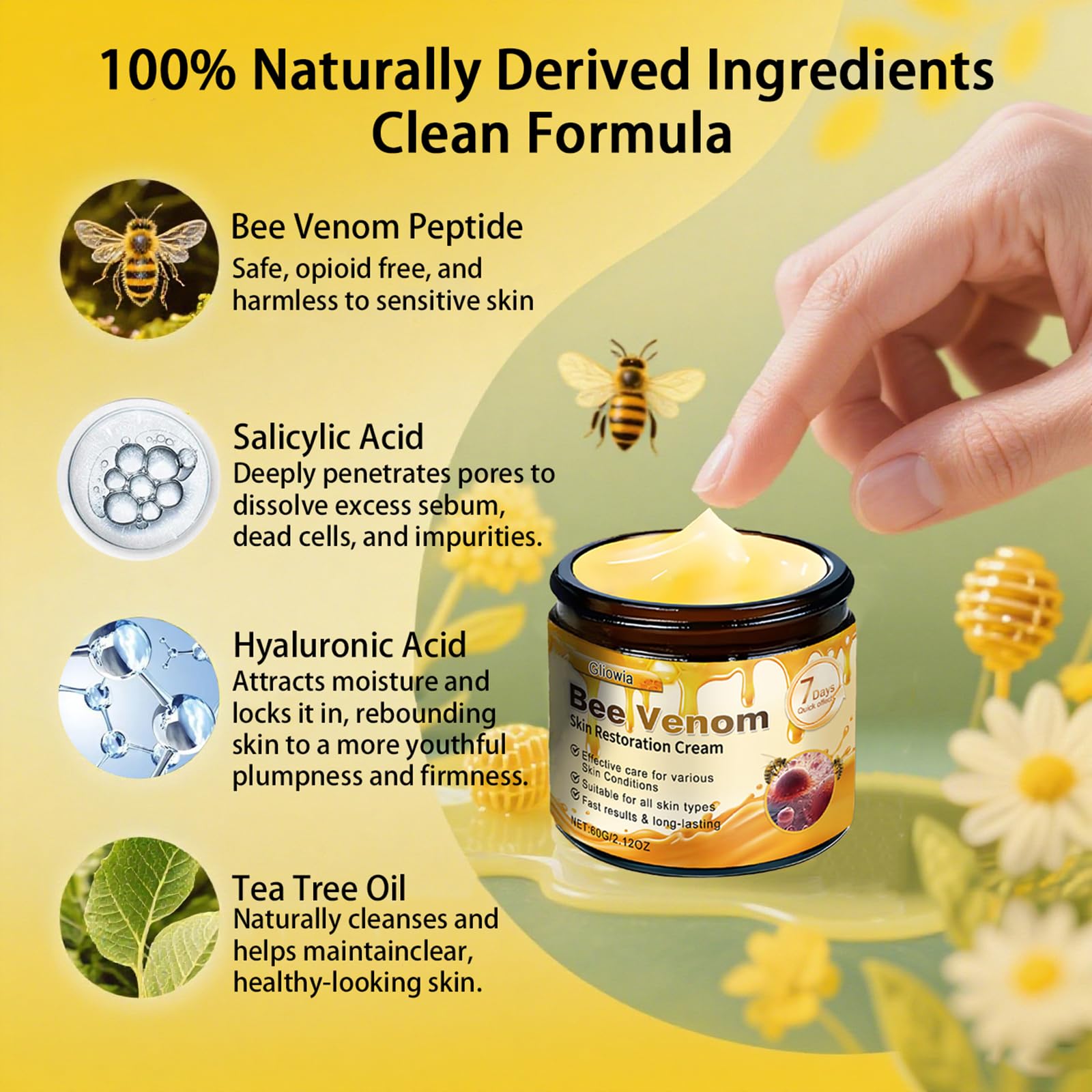 Gliowia Bee Venom Cream used under makeup for a smooth base