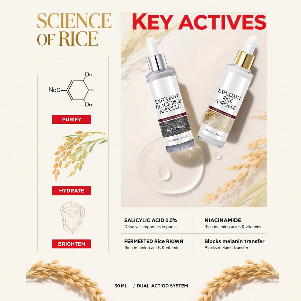 Gliowia Glow Rice Ampoule in-use for hydration and radiance.