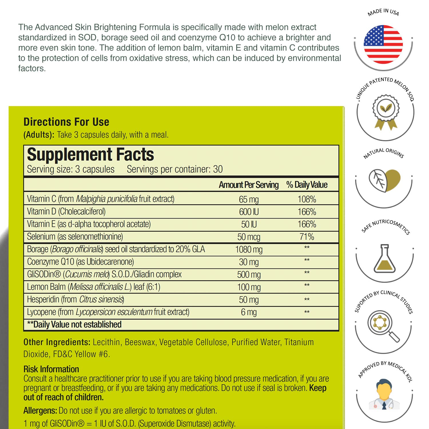 GliSODin capsule closeup emphasizes soft, easy-to-swallow format.
